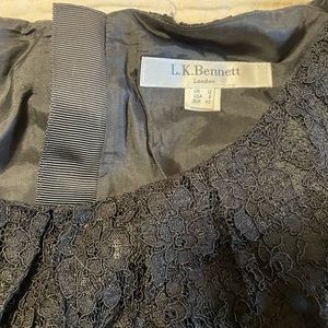 L. K. Bennett Black Lace cocktail dress.